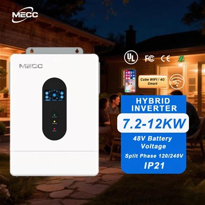 Inversor híbrido 7.2kw 12kw 120V 240V Fase dividida